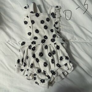 Floral Ruffle Kids Bottoms - Black and White